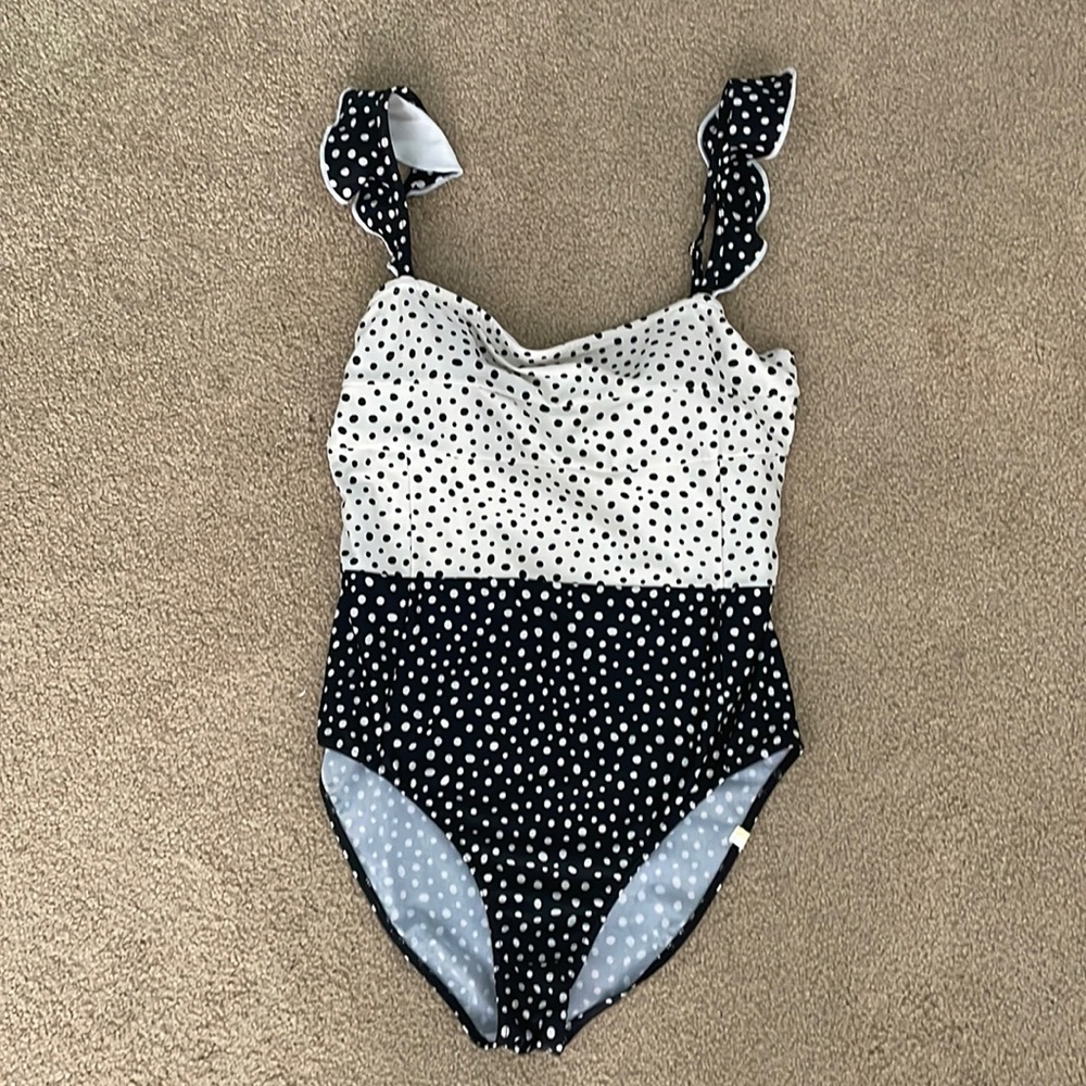 summersalt Black and White Polka Dot One-Piece Swimsuit